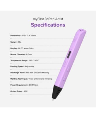 NEW 3dPen Artist STEM Learning Teenager & Adult 3D Drawing with Biodegradable Filaments Full Set Kit