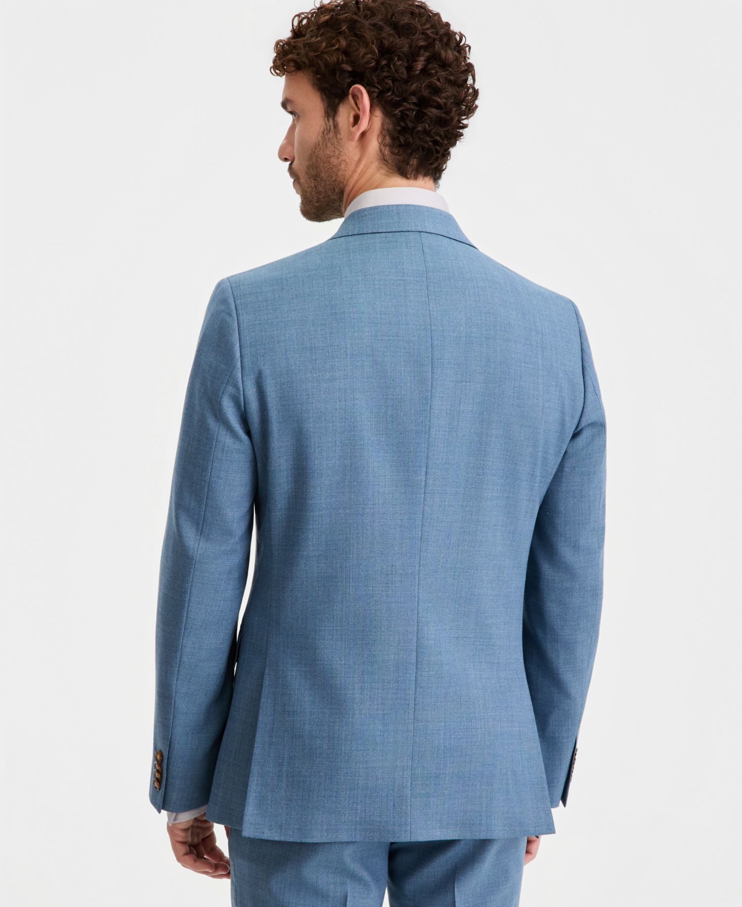 Men's Modern-Fit Wool-Blend Light Blue Solid Suit Separates Jacket