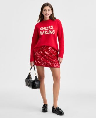 Women's Cheers Darling Crewneck Sweater, Macy's Exclusive