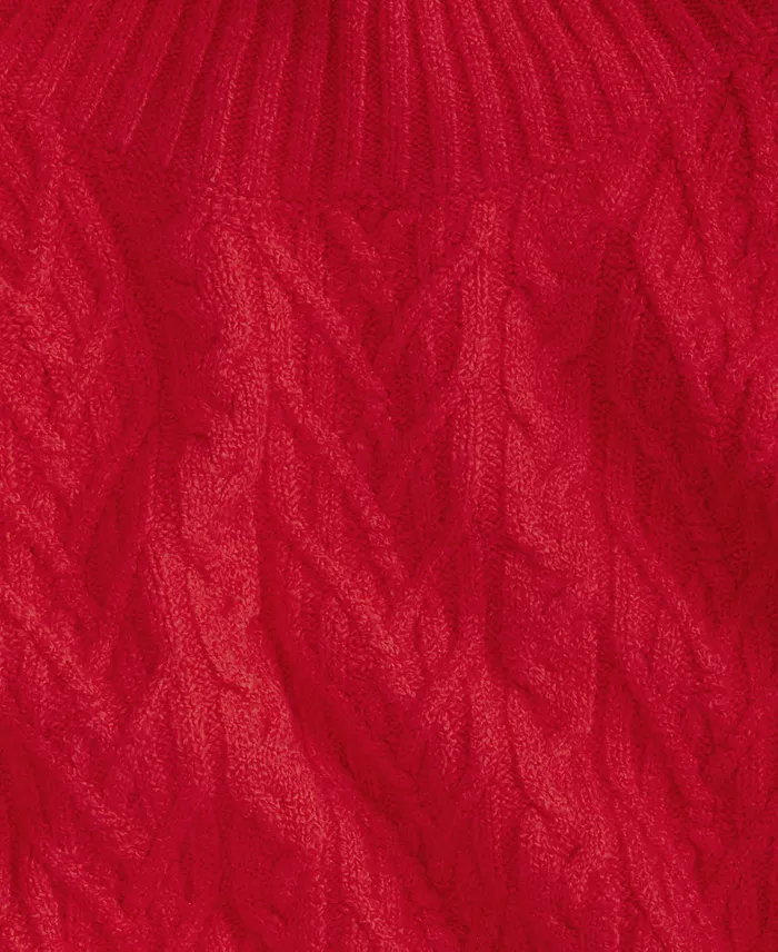 Women's Mock-Neck Cable Sweater - thumbnail 3