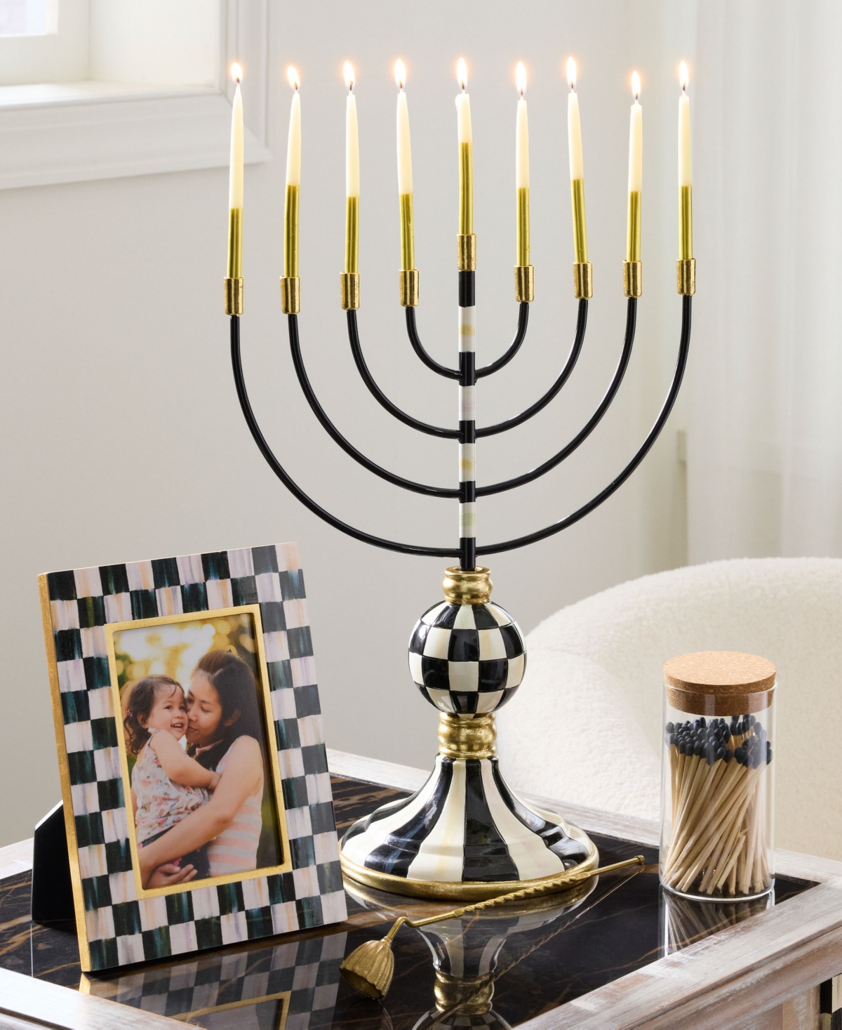 Mackenzie-childs Courtly Menorah In Multi