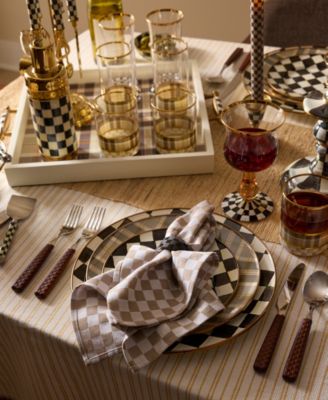 Tartan Mocha Highball Glass, Set of 4