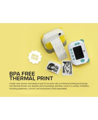 Camera Insta Wi 4-in-1 Instant Print Camera and Label Maker for Kids 12MP Photos, 1080P Video, 32GB microSD, for Age 5-15 (Yellow)