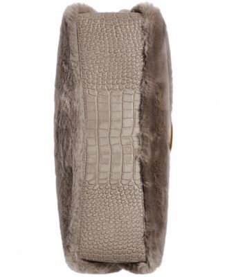 Percale Faux Fur Mini Shoulder Bag