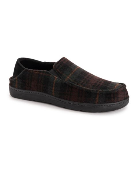 Мужские тапочки MUK LUKS Owen Full Fit Slipper, цвет: Коричневый клетчатый