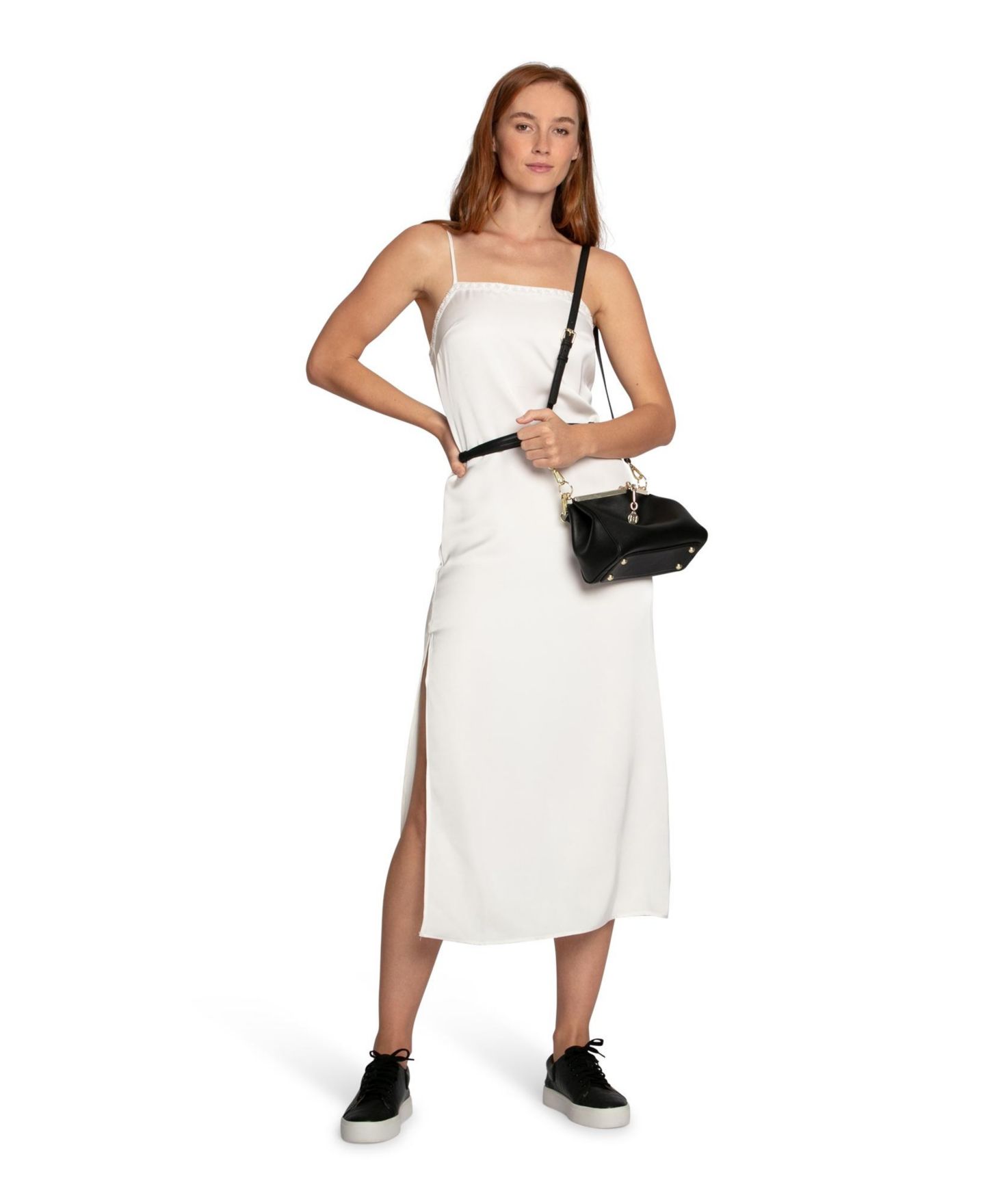 Женское платье Belle & Bloom Smoke and Mirror Midi Slip, цвет: Белый — фото 5