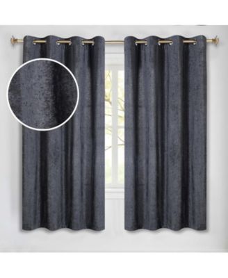 Noor Chenille Semi-Blackout Machine Washable Curtains, Set of 2 Panels, 52"x63"