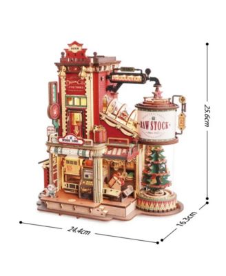 3D Puzzles, Wooden Puzzle Magic Factory Model with Exquisite Accessories, Unique Puzzle for Kids Adults, Multicolored, 9.61"10.08"6.42"