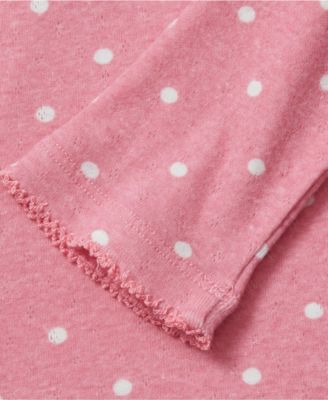 Girls Long Sleeve Pointelle Knit Shirt