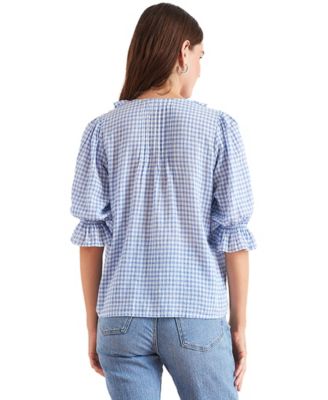 Cotton Chloe Shirt in Petite Blue Plaid