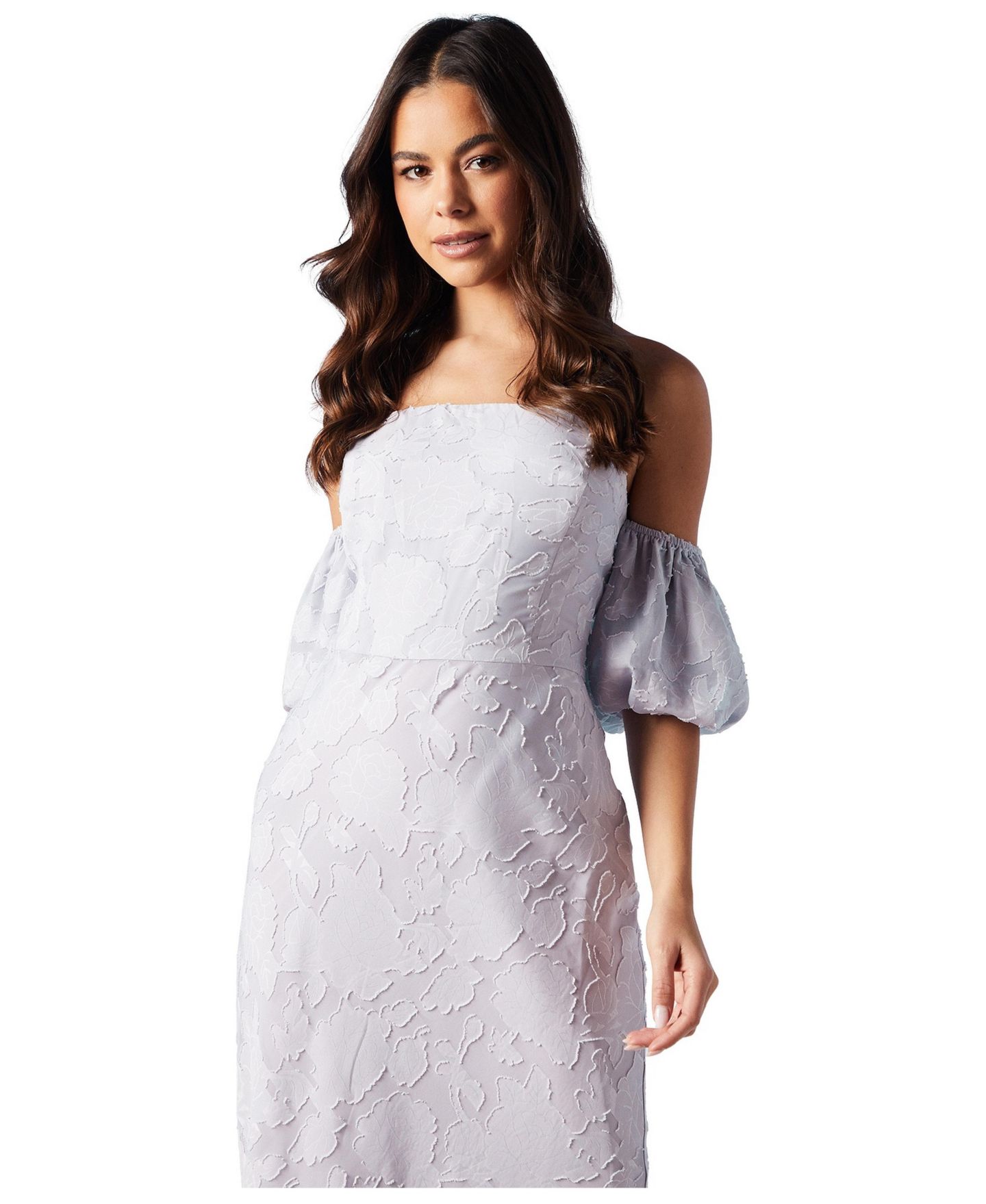 Женское платье Oasis Puff Sleeve Bridesmaids Midi, цвет: Сиреневый — фото 2