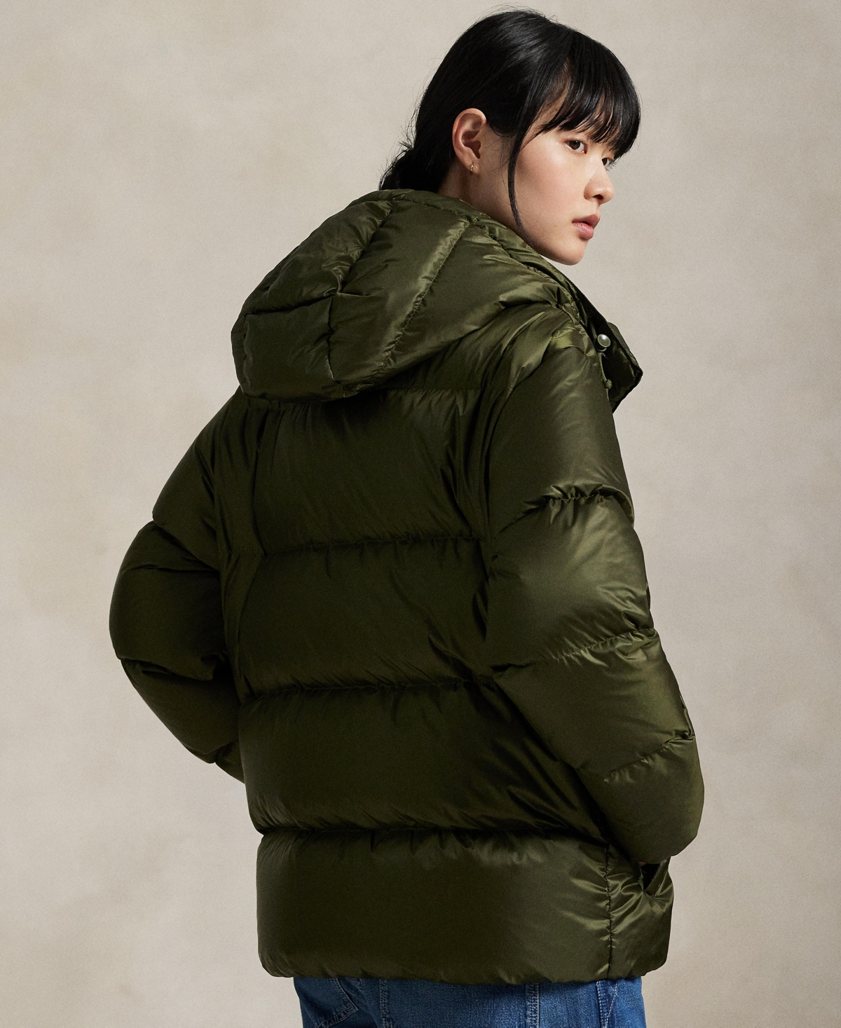 Polo Ralph Lauren Padded Nylon Down Jacket In Green