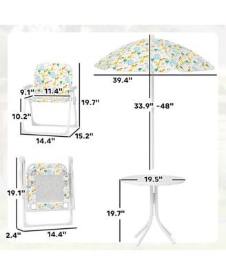 Kids Picnic Table and Chair Set, Activity Table with Chairs, Umbrella