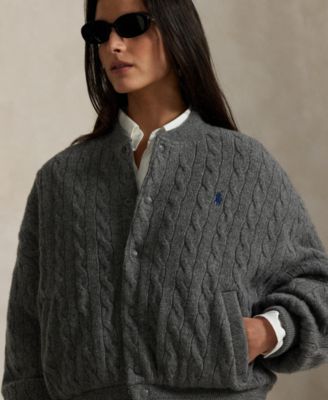 Women's Cable Bomber Jacket