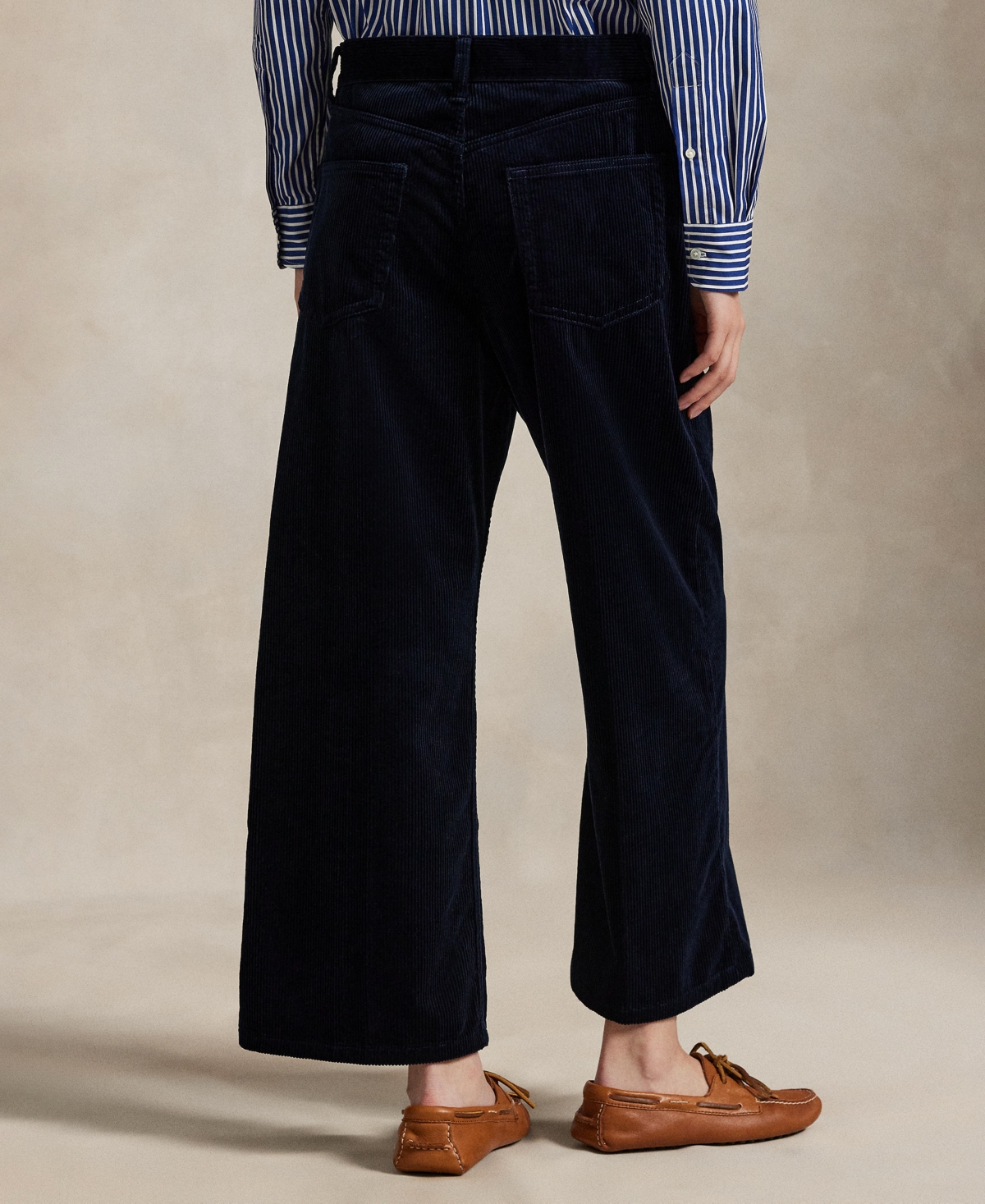 Polo Ralph Lauren Women's Corduroy Wide-leg Cropped Pant In Blue