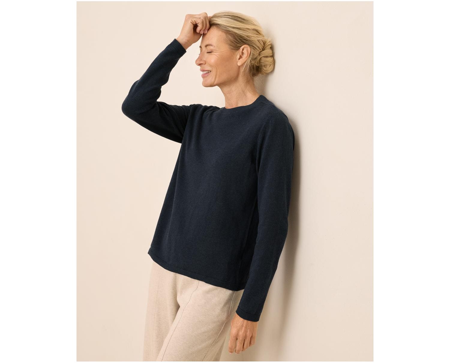 Organic Cotton Classic Fine Knit Crew Sweater
