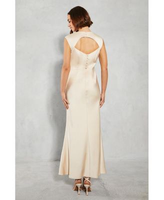 Women's Satin Maxi Bridesmaid Dress