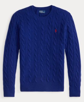 Women's Cable Wool-Cashmere Crew Neck Sweater