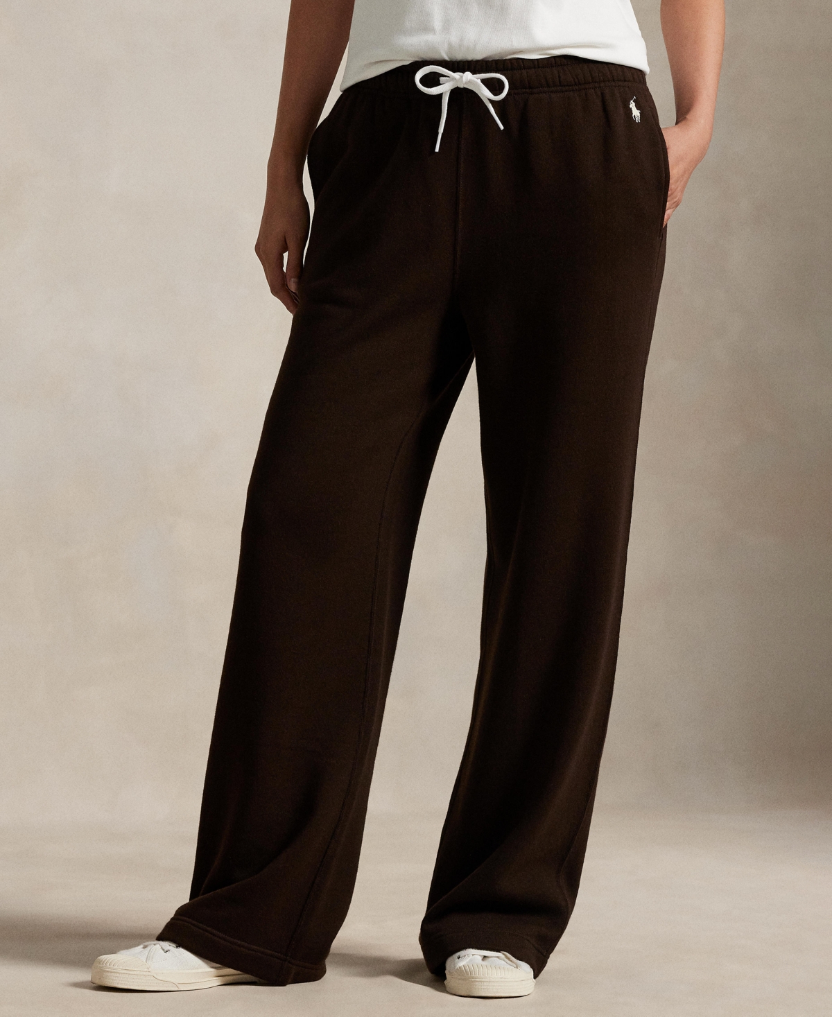 Polo Ralph Lauren Women's Drawstring Fleece Wide-Leg Sweatpant