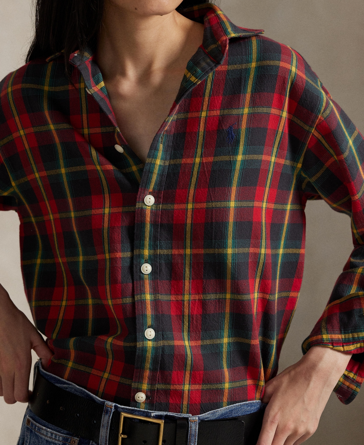 Polo Ralph Lauren Women's Long Sleeve Plaid Shirt In Multi