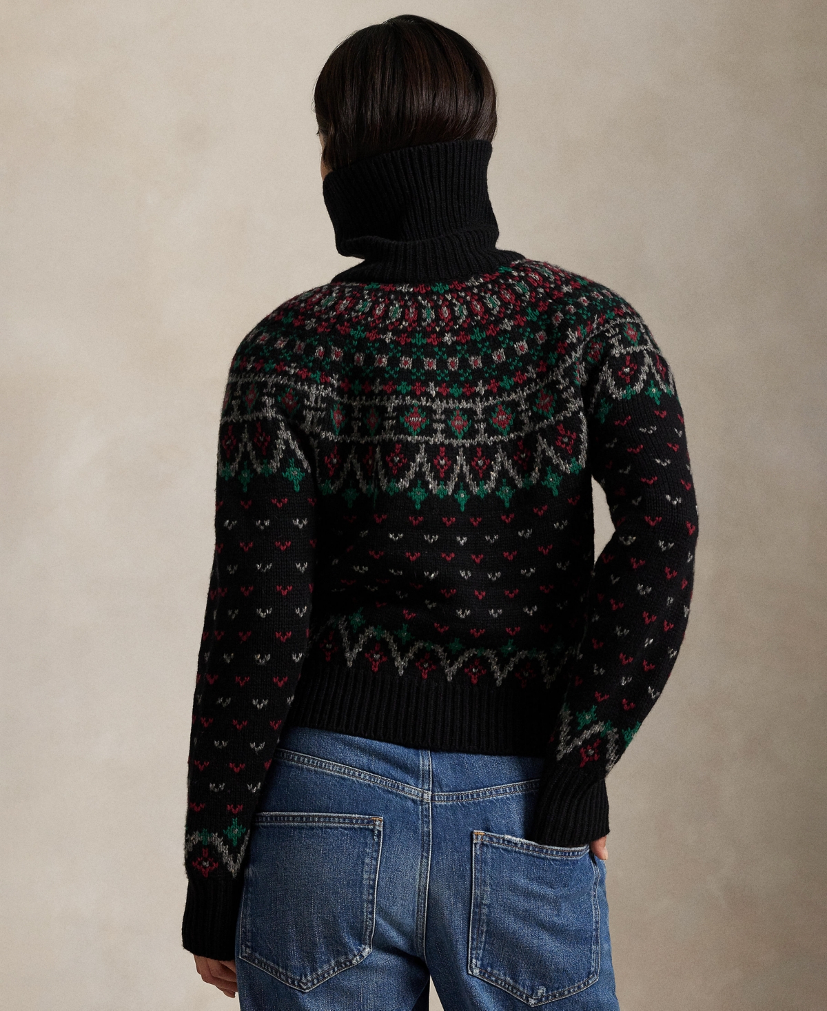 Polo Ralph Lauren Womens Polo Black Multi Fairisle Knitted Wool-blend Cardigan In Black