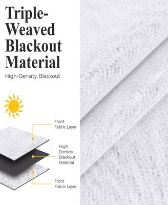 Neal 100% Blackout Solid Machine Washable Curtains, Set of 2 Panels, 52"x63