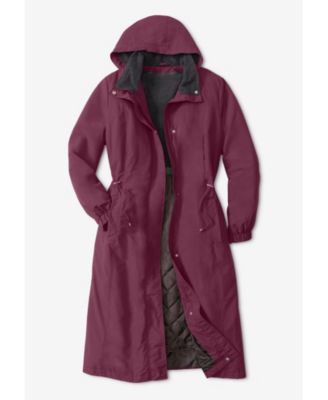 Plus Size Long Hooded Taslon Jacket