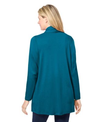 Plus Size 2-Fer Cardigan & Attached Lace Tunic
