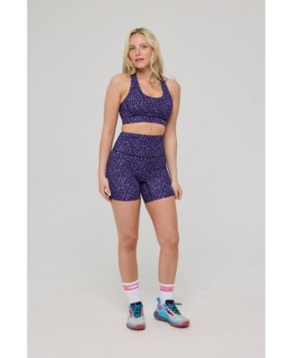 Women's Infinite High Waisted Shorts - Purple Leopard