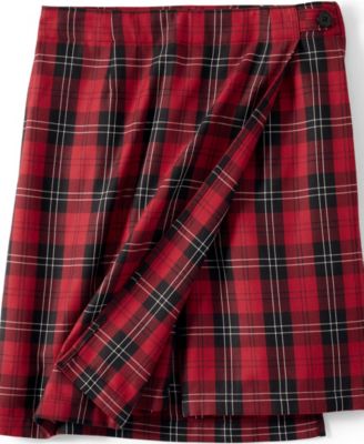 Women's Plaid A Line Tab Skort Top of Knee