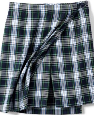 Women's Plaid A Line Tab Skort Top of Knee