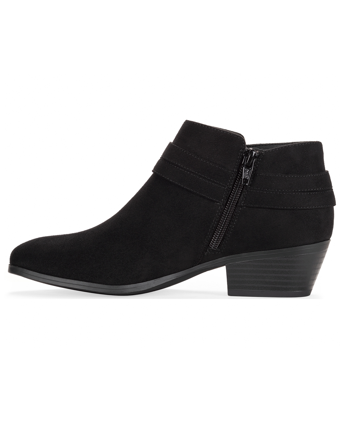 Style & Co Women's Willaa Belt Block Heel Booties, Macy's Exclusive In Black
