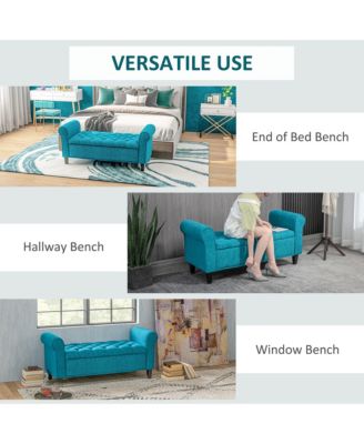 50" Bed End Bench with Ottoman and Storage,