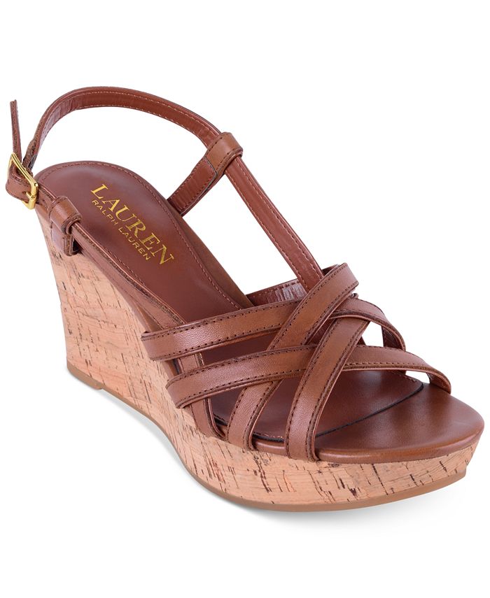 ralph lauren tan wedges