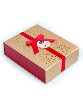 Signature Gold Gift Box with Red Ribbon Chocolate Crunch Shortbread, 18 Pieces