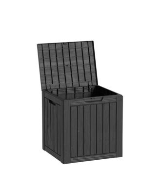 35 Gallon Resin Deck Box Lockable Patio Outdoor Storage Box