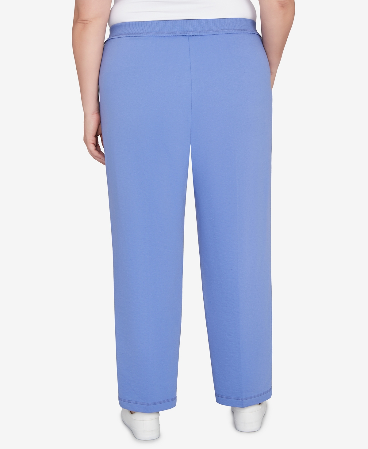 Alfred Dunner Plus Size Casual Vibe Cozy Medium Length Slant Pocket Pants In Blue