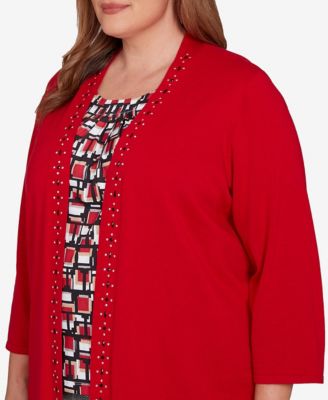 Plus Size Jet Setter Geometric Inner Two In One Sweater
