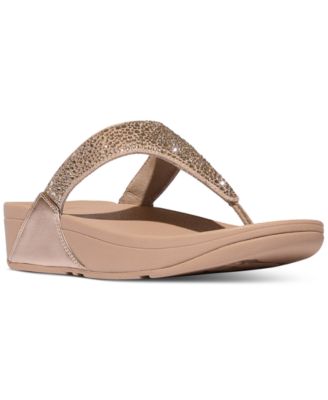 FitFlop - Women's Lulu Crystal Mix Toe-Post Wedge Sandals