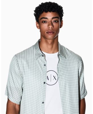 Men's Short Sleeve Viscose Geo Print Woven Shirt