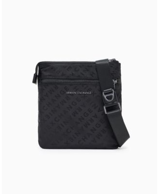 Men's Satin Jacquard Allover Logo Crossbody Bag