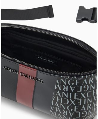 Men's Striped Detail Logo Graphic Belt Bag