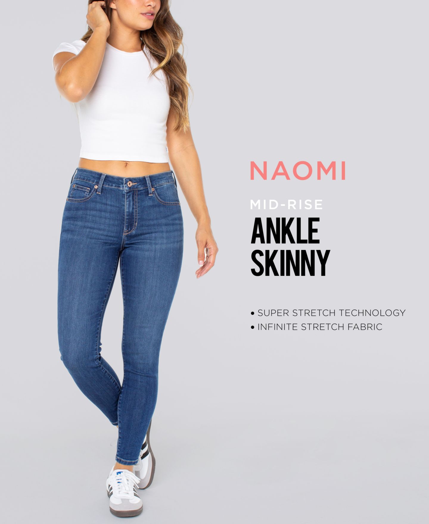 Женские джинсы Celebrity Pink Juniors' Curvy Mid-Rise Skinny Ankle, цвет: Governor — фото 5