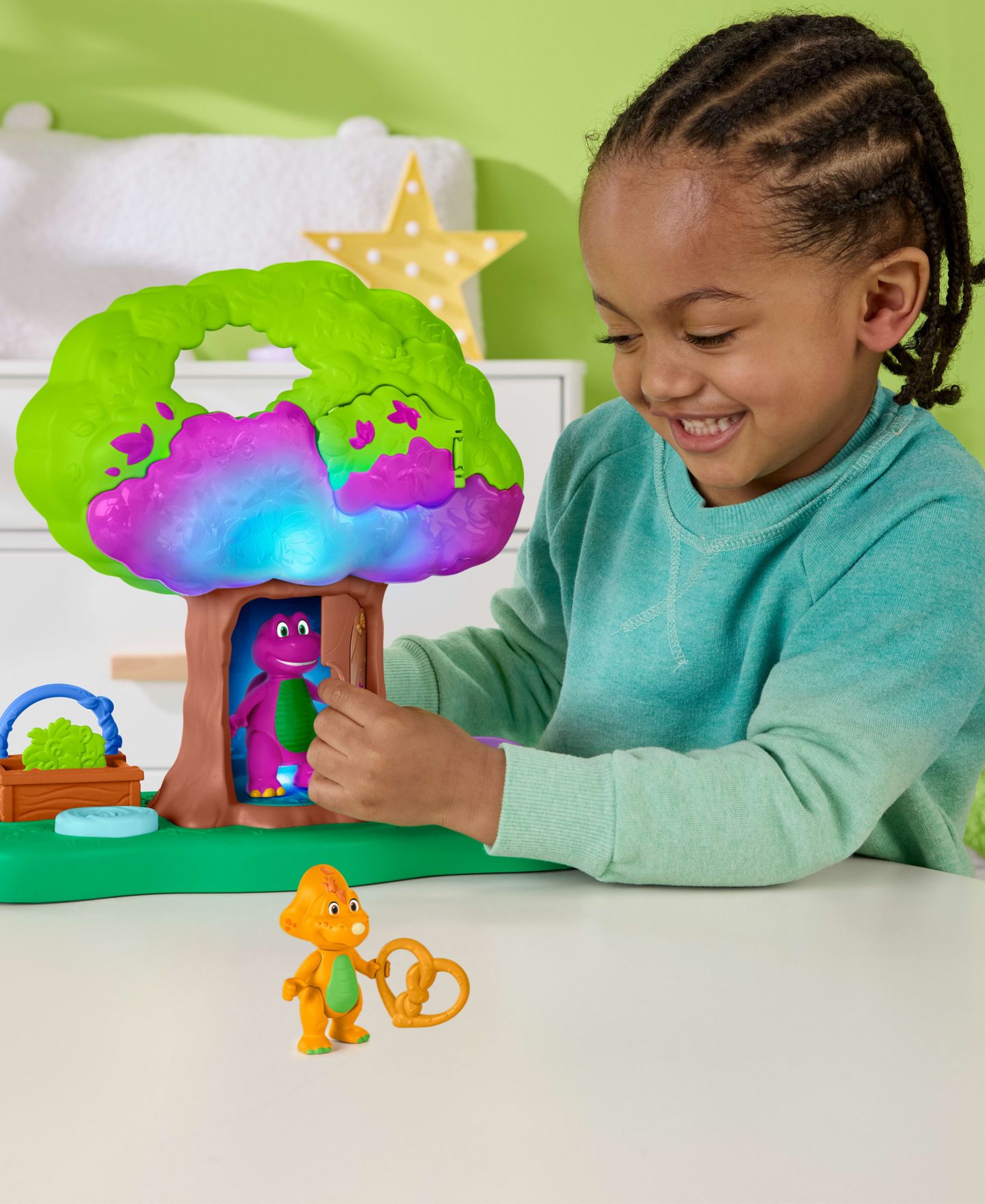 Детский игровой набор Barney Treehouse Lights & Sounds 4-Piece Playset, Ages 3+ — фото 3