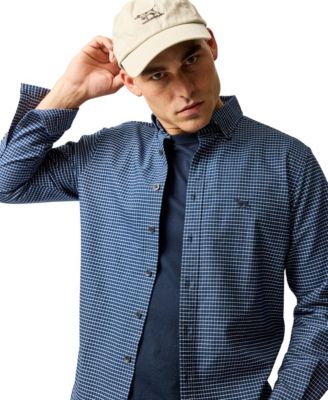Men's Gunn Check Oxford 5 Long Sleeve Sports Fit Shirt