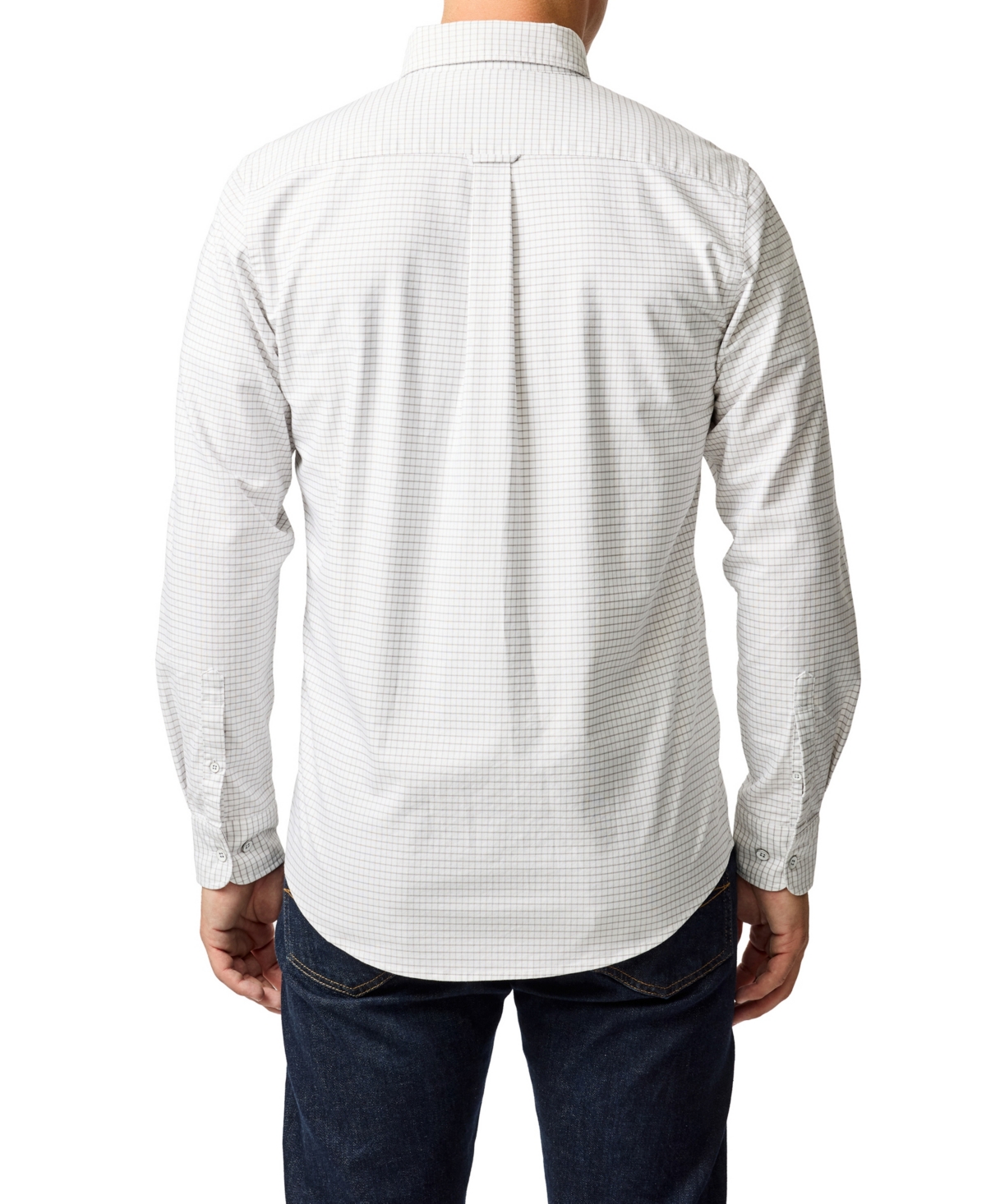 Rodd & Gunn Men's Gunn Check Oxford 5 Long Sleeve Sports Fit Shirt In White