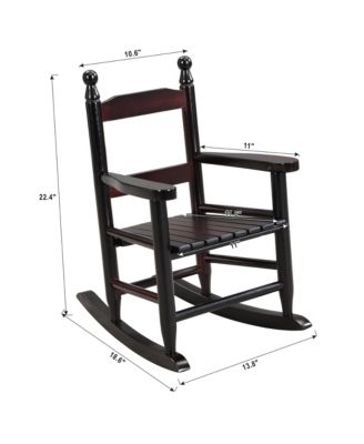 Espresso Wood Children's Rocking Chair Kids Rocking Chair for Indoor or Outdoor