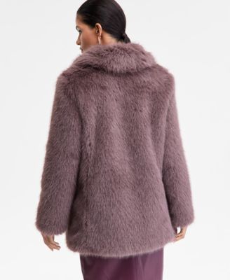 Women's Lapel Collar Faux-Fur Coat, Macy's Exclusive