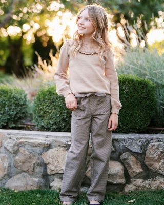 Toddler Girls Organic Brushed Cotton Wide Leg Dress Pant