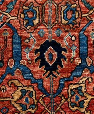 Adorn Hand Woven Rugs Serapi M0103 75 Rug Collection In Orange